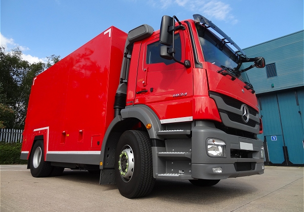 Red HGV lorry